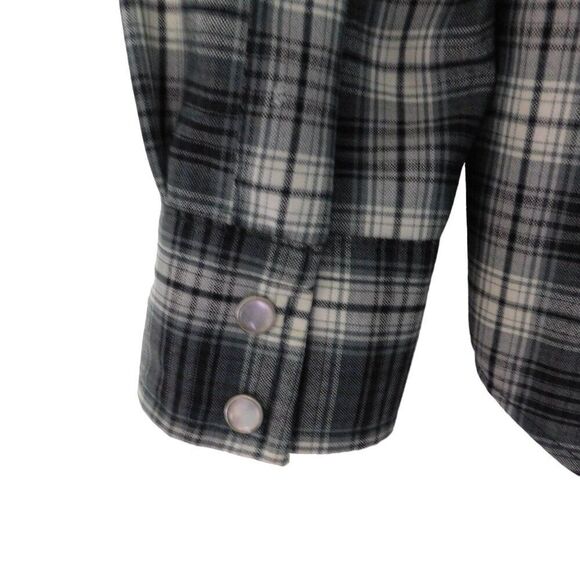 Vintage 1990s Pendleton Mens Wool Shadow Tartan Plaid Pearl Snap Shirt Sz Small - Picture 3 of 7